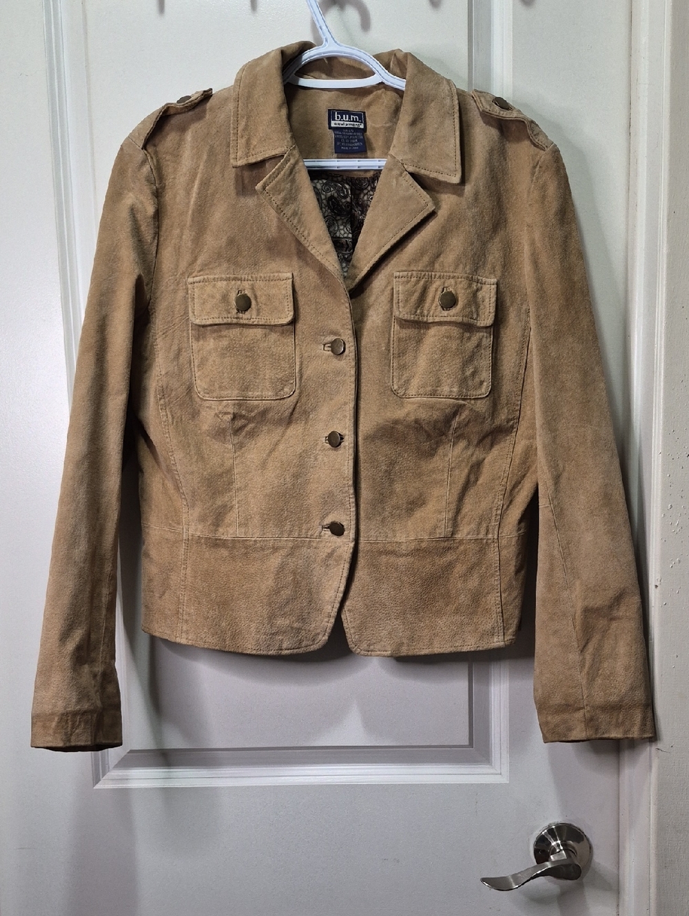 b.u.m. Vintage Women's Tan Suede Utility Jacket